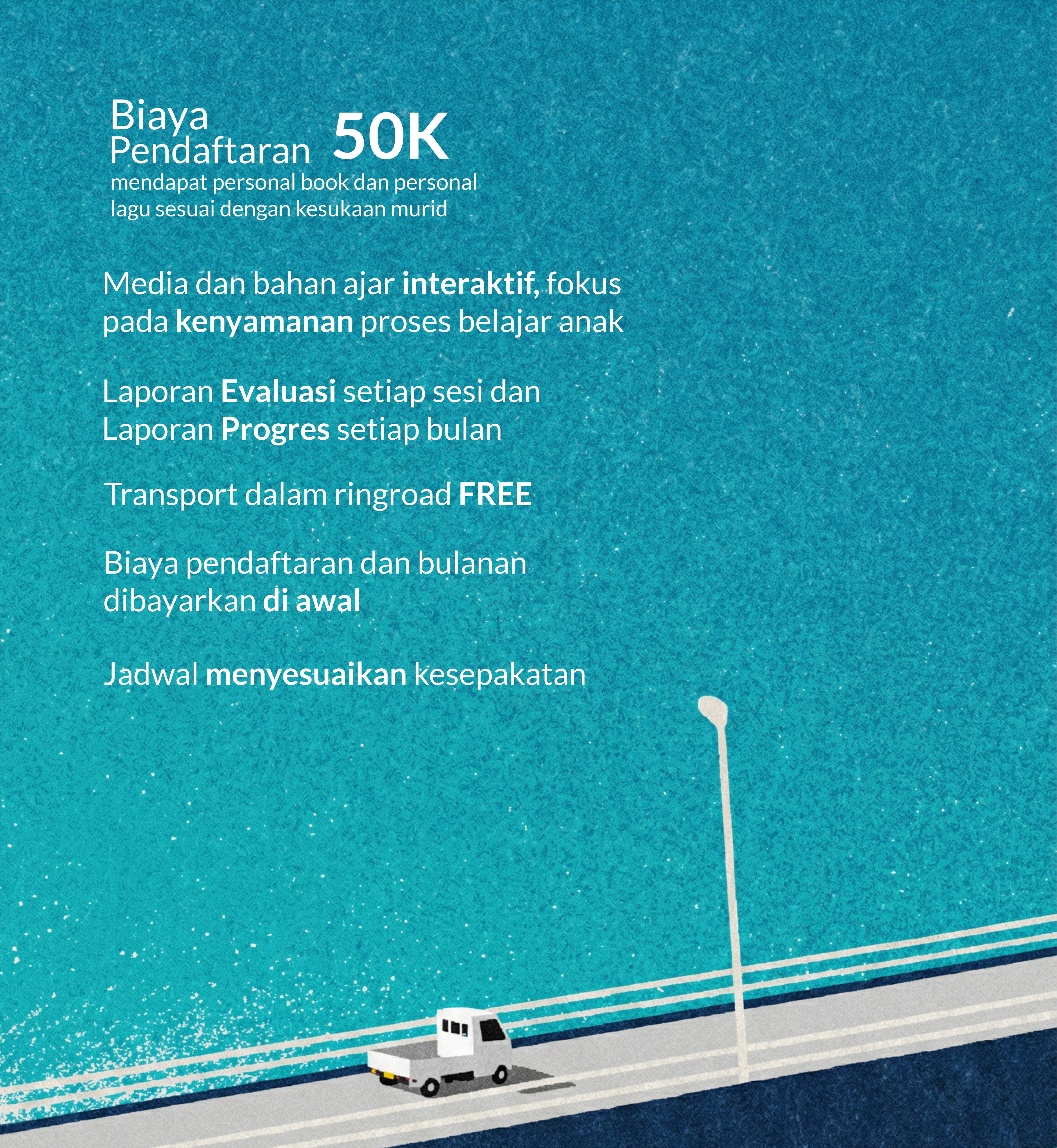 Teal Landscape Bridge Illustration